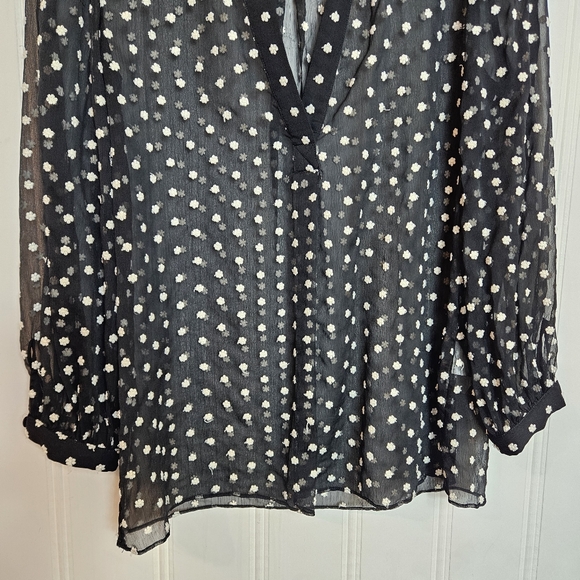 Alice + Olivia Black and White Polka Dot Blouse - Picture 4 of 16